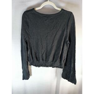 Madewell, Women's, Scoop Neck , Texture & Thread, Black, Long Sleeve, Bunched Sw